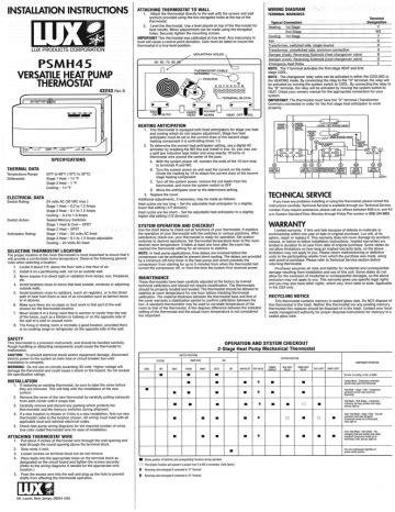 Lux-Products-PSMH45-Thermostat-User-Manual